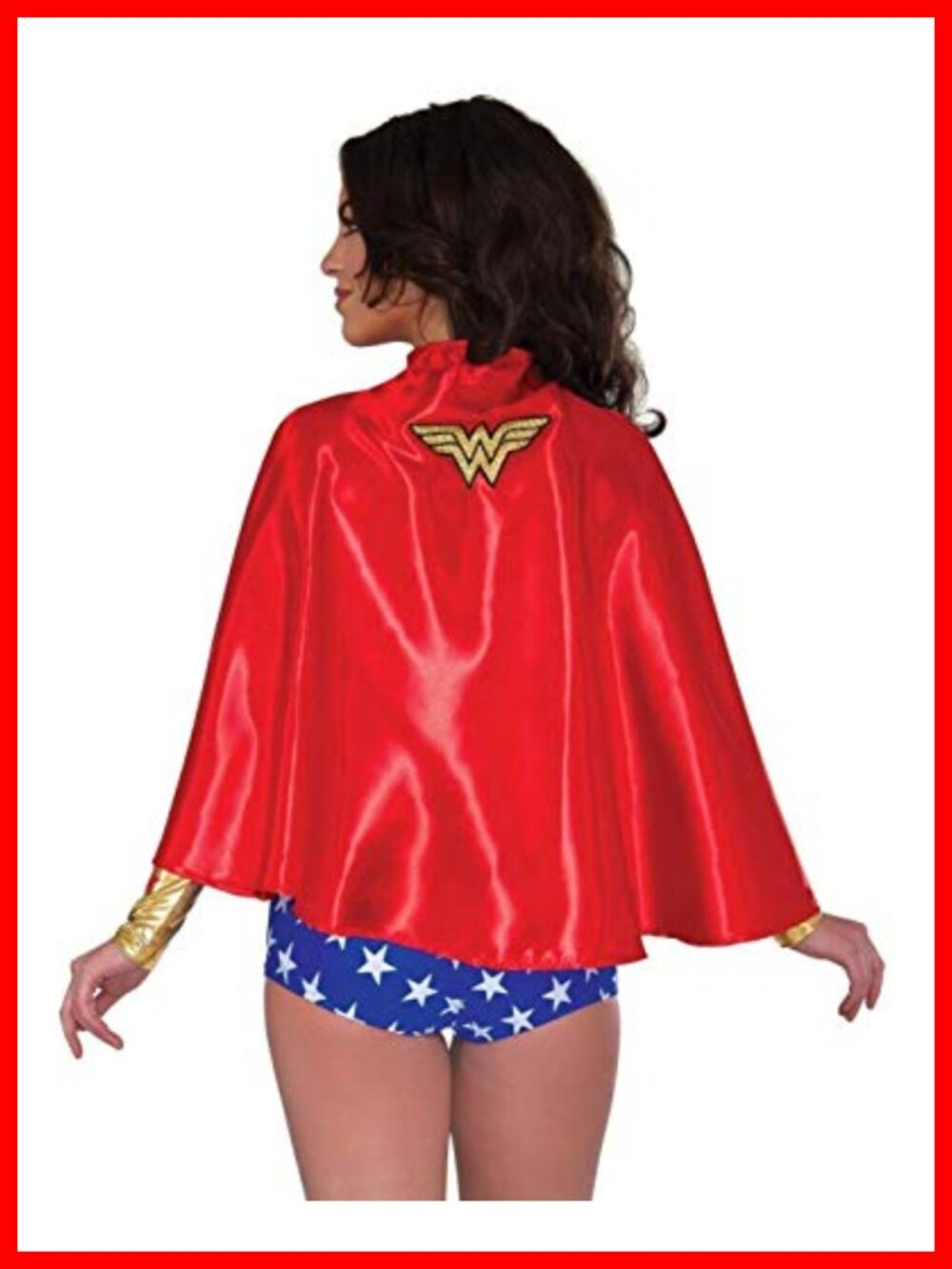 Adult Wonder Woman Costume Cape Glitter Logo